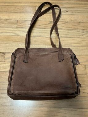 Tignanello Brown Leather Shoulder Briefcase